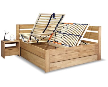 Postel s úložným prostorem Academia, masiv buk, Pravá Postel s úložným prostorem Academia, masiv buk, Pravá