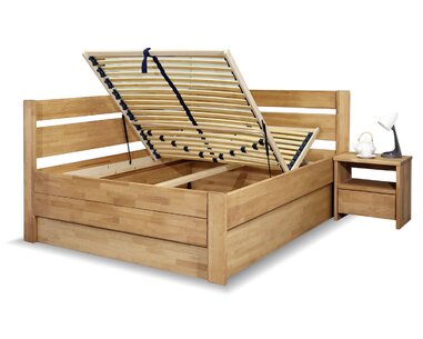 Postel s úložným prostorem Academia, masiv buk, 140x200, Levá Postel s úložným prostorem Academia, masiv buk, 140x200, Levá