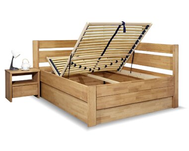 Postel s úložným prostorem Academia, masiv buk, 140x200, Pravá Postel s úložným prostorem Academia, masiv buk, 140x200, Pravá