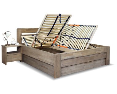 Postel dvoulůžko s úložným prostorem Primátor, masiv buk Postel dvoulůžko s úložným prostorem Primátor, masiv buk