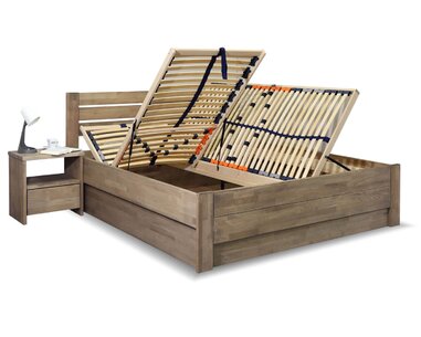 Postel s úložným prostorem Mistral, masiv buk Postel s úložným prostorem Mistral, masiv buk