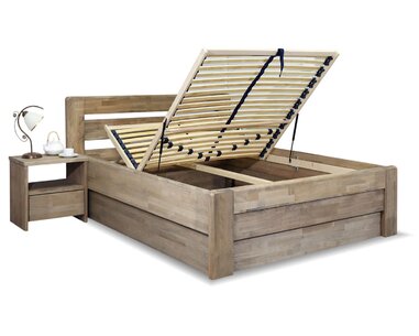 Zvýšená postel s úložným prostorem Primátor, masiv buk, 140x200 Zvýšená postel s úložným prostorem Primátor, masiv buk, 140x200
