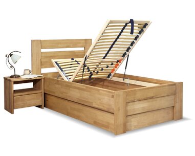 Zvýšená postel s úložným prostorem Orfeus, 80x200, 90x200, masiv buk Zvýšená postel s úložným prostorem Orfeus, 80x200, 90x200, masiv buk