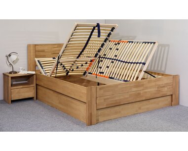 Postel s úložným prostorem Trinity 2, masiv buk Postel s úložným prostorem Trinity 2, masiv buk