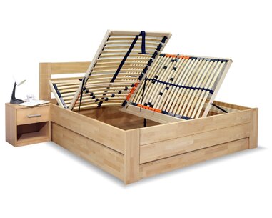 Postel s úložným prostorem Trinity, masiv buk Postel s úložným prostorem Trinity, masiv buk