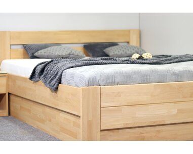Postel s úložným prostorem Trinity, masiv buk Postel s úložným prostorem Trinity, masiv buk