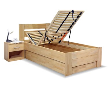 Postel s úložným prostorem Trinity, 80x200, 90x200, masiv buk Postel s úložným prostorem Trinity, 80x200, 90x200, masiv buk
