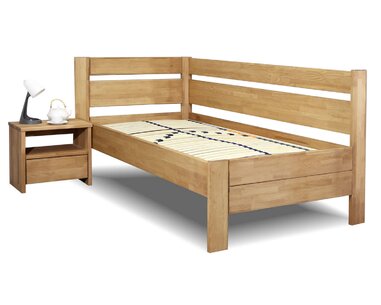 Postel z masivu Academia, 120x200, masiv buk, Pravá Postel z masivu Academia, 120x200, masiv buk, Pravá