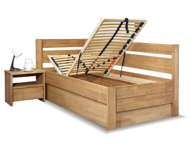 Postel s úložným prostorem Academia, 120x200, masiv buk, Pravá Postel s úložným prostorem Academia, 120x200, masiv buk, Pravá