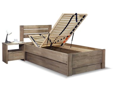 Postel s úložným prostorem Mistral, 120x200, masiv buk Postel s úložným prostorem Mistral, 120x200, masiv buk