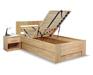 Postel s úložným prostorem Trinity, 120x200, masiv buk Postel s úložným prostorem Trinity, 120x200, masiv buk