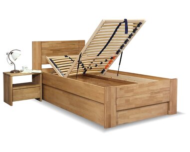 Postel s úložným prostorem Trinity 2, 80x200, 90x200, masiv buk Postel s úložným prostorem Trinity 2, 80x200, 90x200, masiv buk