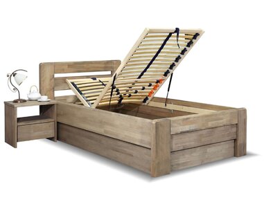 Postel s úložným prostorem Primátor, 120x200, masiv buk Postel s úložným prostorem Primátor, 120x200, masiv buk