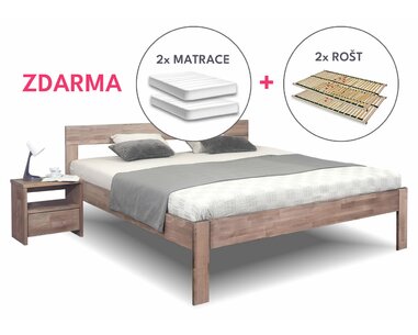 Postel s rošty a matracemi TYLIA, masiv buk Postel s rošty a matracemi TYLIA, masiv buk