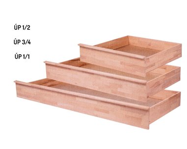 Úložný prostor 3/4, masiv buk, 25 cm  Úložný prostor 3/4, masiv buk, 25 cm