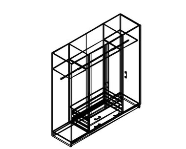 Šatní skříň čtyřdveřová IA21540, bílá Šatní skříň čtyřdveřová IA21540, bílá