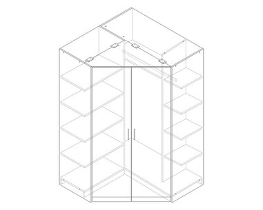 Rohová šatní skříň dvoudveřová IA11550, buk Rohová šatní skříň dvoudveřová IA11550, buk