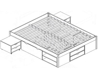 Manželská postel s úložným prostorem IA8803, IA8804 160x200, 180x200, masiv borovice Manželská postel s úložným prostorem IA8803, IA8804 160x200, 180x200, masiv borovice
