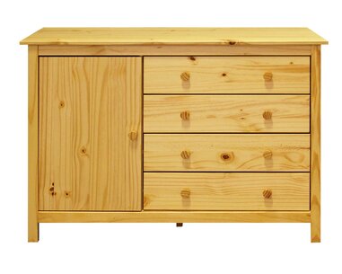 Komoda 4 zásuvková s dvířky IA8078, masiv borovice Komoda 4 zásuvková s dvířky IA8078, masiv borovice