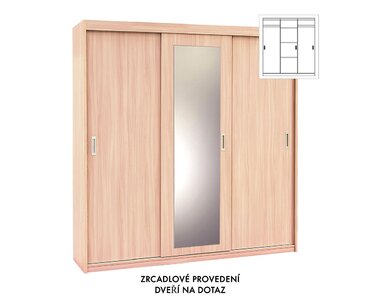 Kombinovaná skříň s posuvnými dveřmi EVITA 20, šířka 200 cm, varianta 1 Kombinovaná skříň s posuvnými dveřmi EVITA 20, šířka 200 cm, varianta 1