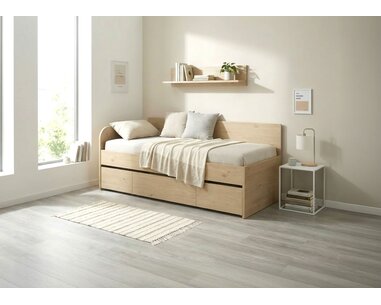 Rohová vyvýšená postel s úložným prostorem EMA, 90x200cm Rohová vyvýšená postel s úložným prostorem EMA, 90x200cm