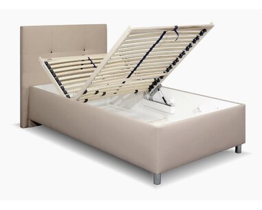 Čalouněná postel s úložným prostorem Crissy, 90x200, hnědošedá Čalouněná postel s úložným prostorem Crissy, 90x200, hnědošedá