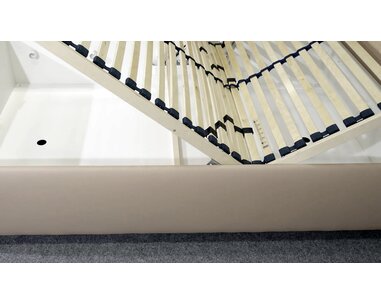 Zvýšená čalouněná postel s úložným prostorem Ryana, 90x200, hnědošedá Zvýšená čalouněná postel s úložným prostorem Ryana, 90x200, hnědošedá