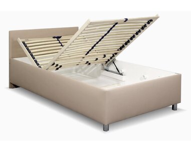 Zvýšená čalouněná postel s úložným prostorem Lyoneta, 120x200, hnědošedá Zvýšená čalouněná postel s úložným prostorem Lyoneta, 120x200, hnědošedá