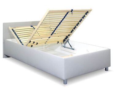 Zvýšená čalouněná postel s úložným prostorem Lyoneta, 140x200, šedá Zvýšená čalouněná postel s úložným prostorem Lyoneta, 140x200, šedá