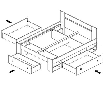 Šuplíky - Postel s úložným prostorem Nepoli Šuplíky - Postel s úložným prostorem Nepoli