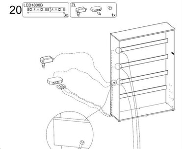 LED osvětlení polic 3x140 cm, Monterasso LED osvětlení polic 3x140 cm, Monterasso