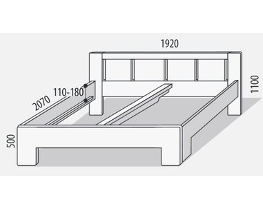 Manželská postel z masivu SOFIA F111 180x200cm Manželská postel z masivu SOFIA F111 180x200cm
