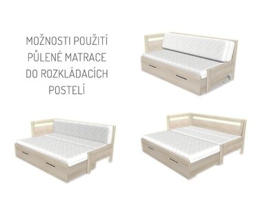 Matrace ELIS - sada k rozkladacím postelím 90x200, 2x45x200 (půlená) Matrace ELIS - sada k rozkladacím postelím 90x200, 2x45x200 (půlená)