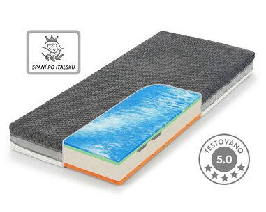 Prémiová středně tuhá ortopedická matrace ARMANDO, 25cm, 150kg, latex-gelová pěna Prémiová středně tuhá ortopedická matrace ARMANDO, 25cm, 150kg, latex-gelová pěna