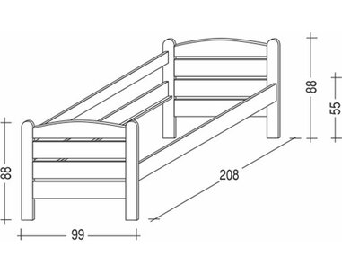 Postel z masivu Thorsten-Pečovatelská, 90x200, masiv smrk Postel z masivu Thorsten-Pečovatelská, 90x200, masiv smrk