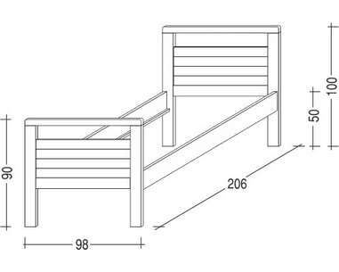 Postel z masivu Theo I. - Pečovatelská, bílá, 90x200, masiv smrk Postel z masivu Theo I. - Pečovatelská, bílá, 90x200, masiv smrk