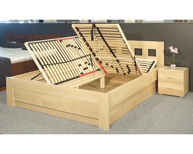 Zvýšená postel s úložným prostorem Rocco, 160x200, 180x200, masiv buk Zvýšená postel s úložným prostorem Rocco, 160x200, 180x200, masiv buk