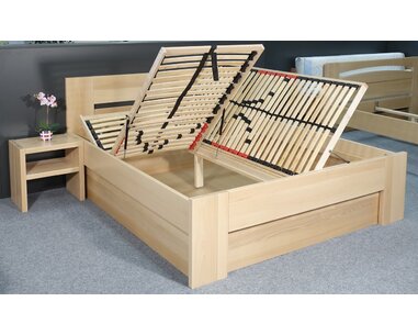 Zvýšená postel s úložným prostorem Matěj, 160x200, 180x200, masiv buk Zvýšená postel s úložným prostorem Matěj, 160x200, 180x200, masiv buk