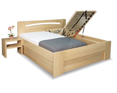 Zvýšená postel s úložným prostorem Riči, 160x200, 180x200, masiv buk Zvýšená postel s úložným prostorem Riči, 160x200, 180x200, masiv buk