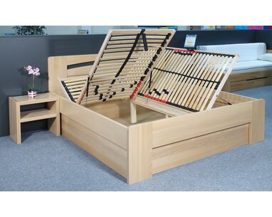 Zvýšená postel s úložným prostorem Riči, 160x200, 180x200, masiv buk Zvýšená postel s úložným prostorem Riči, 160x200, 180x200, masiv buk