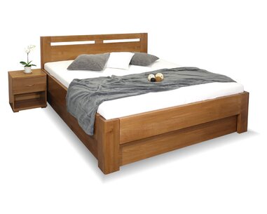 Zvýšená postel dvoulůžko s úložným prostorem HERKULES, masiv buk Zvýšená postel dvoulůžko s úložným prostorem HERKULES, masiv buk