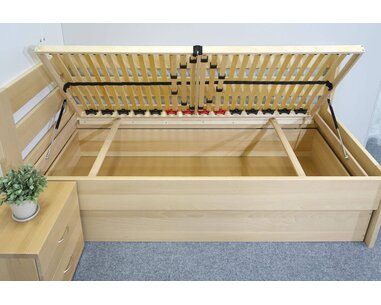 Postel s úložným prostorem Valentin-Levá, 120x200 cm, masiv buk Postel s úložným prostorem Valentin-Levá, 120x200 cm, masiv buk