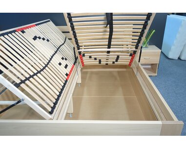 Zvýšená postel s úložným prostorem Rita, 160x200, 180x200, masiv buk Zvýšená postel s úložným prostorem Rita, 160x200, 180x200, masiv buk
