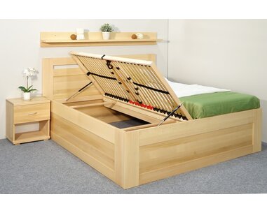 Vysoká postel s úložným prostorem Floria, 160x200, 180x200, masiv buk Vysoká postel s úložným prostorem Floria, 160x200, 180x200, masiv buk