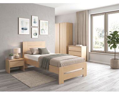 Dřevná postel s roštem Jirka, 80x200, 90x200, masiv buk - pohled č. 2
