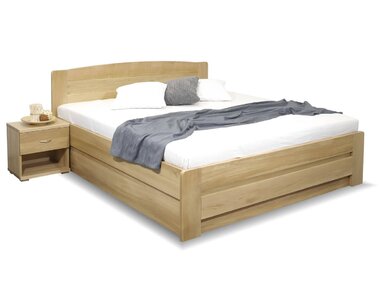 Postel dvoulůžko s úložným prostorem Justina, masiv dub Postel dvoulůžko s úložným prostorem Justina, masiv dub