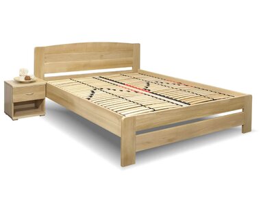 Dřevěná postel dvoulůžko Justina, masiv dub Dřevěná postel dvoulůžko Justina, masiv dub