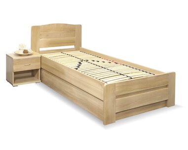 Postel jednolůžko s úložným prostorem Justina, masiv dub Postel jednolůžko s úložným prostorem Justina, masiv dub