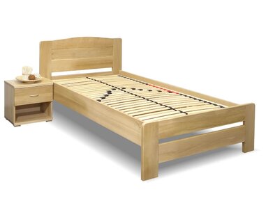 Dřevěná postel jednolůžko Justina, masiv dub, 120x200 Dřevěná postel jednolůžko Justina, masiv dub, 120x200