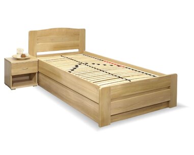 Postel jednolůžko s úložným prostorem Justina, masiv dub, 120x200 Postel jednolůžko s úložným prostorem Justina, masiv dub, 120x200